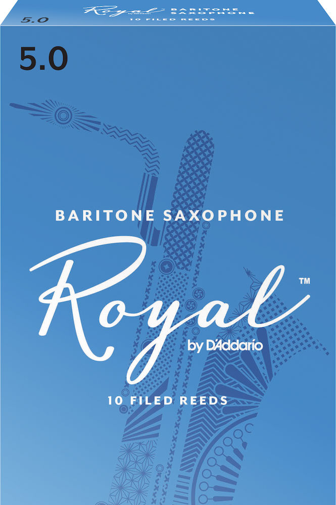 Royal by D''Addario Baritone Sax Reeds, Strength 5, 10-pack