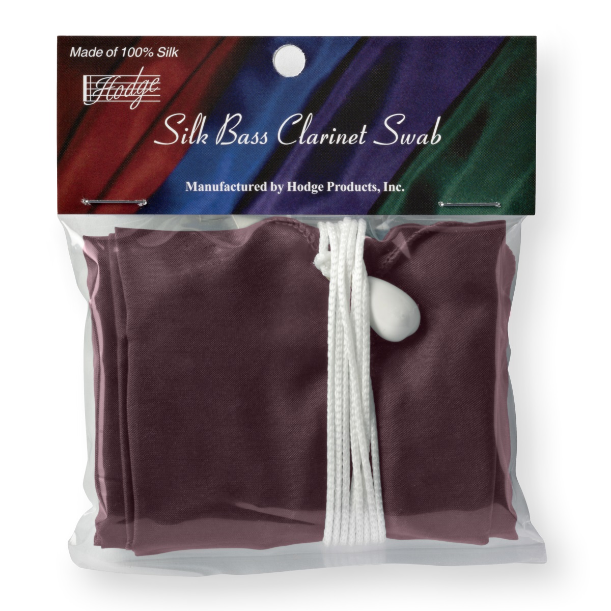 Hodge Silk Bass Clarinet Swab - Burgundy