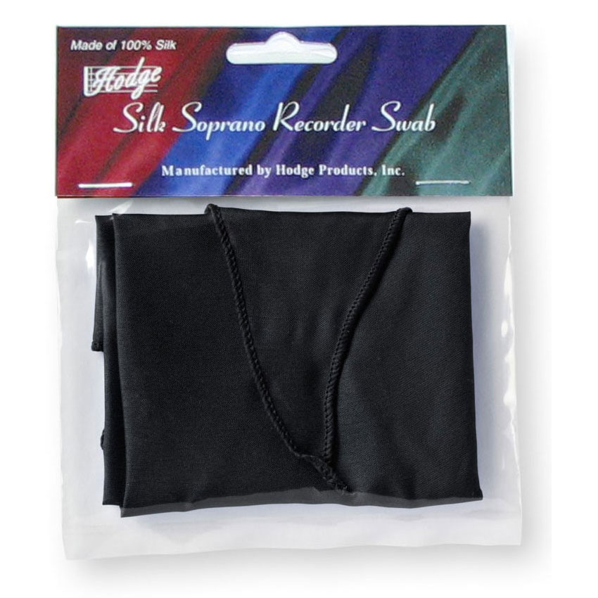 Hodge Silk Soprano Recorder Swab - Black