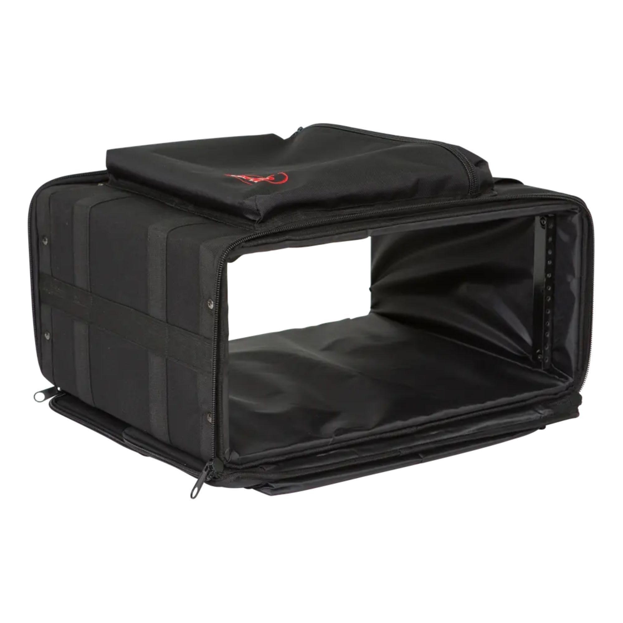 4U Soft Rack Case, Steel Rails, Heavy Duty zippers, outer pocket, Shoulder straps