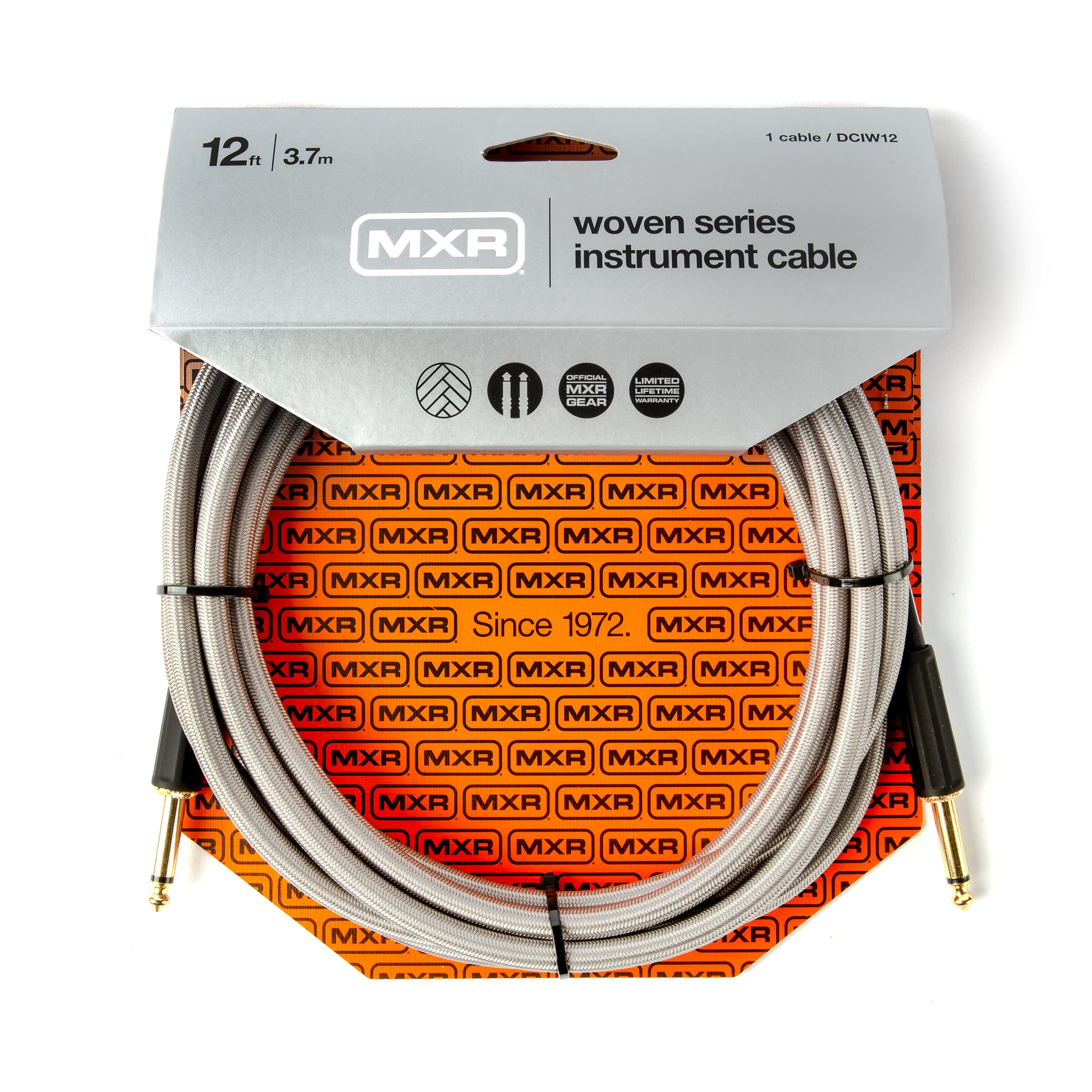 MXR INSTR CBL WOVEN SILVER 12FT-EA