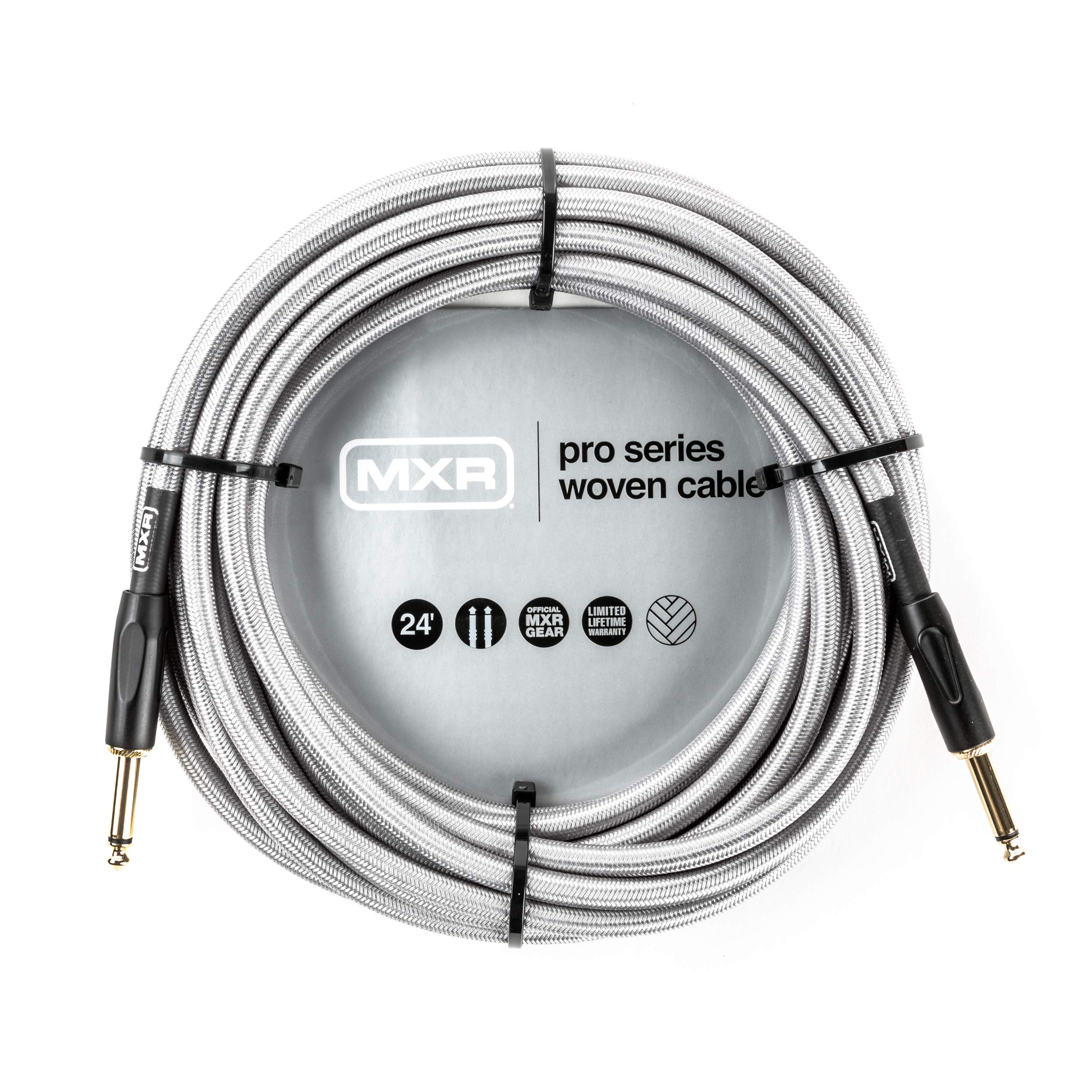 MXR INSTR CBL WOVEN SILVER 24FT-EA