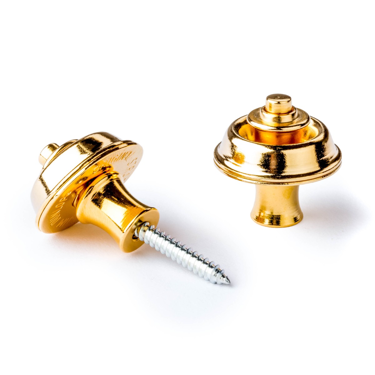 Dunlop Straplock Strap Retainers, Original, Gold Flash