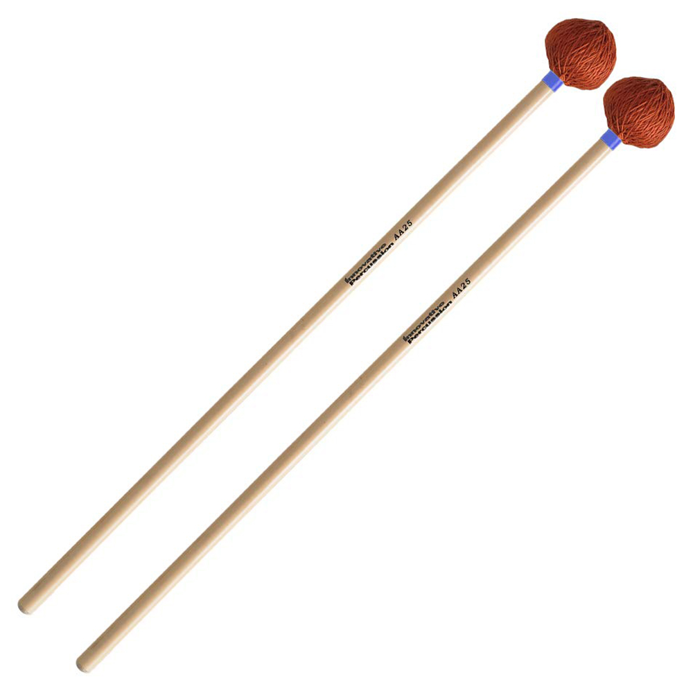 MEDIUM VIBRAPHONE / MARIMBA MALLETS - ORANGE CORD - RATTAN