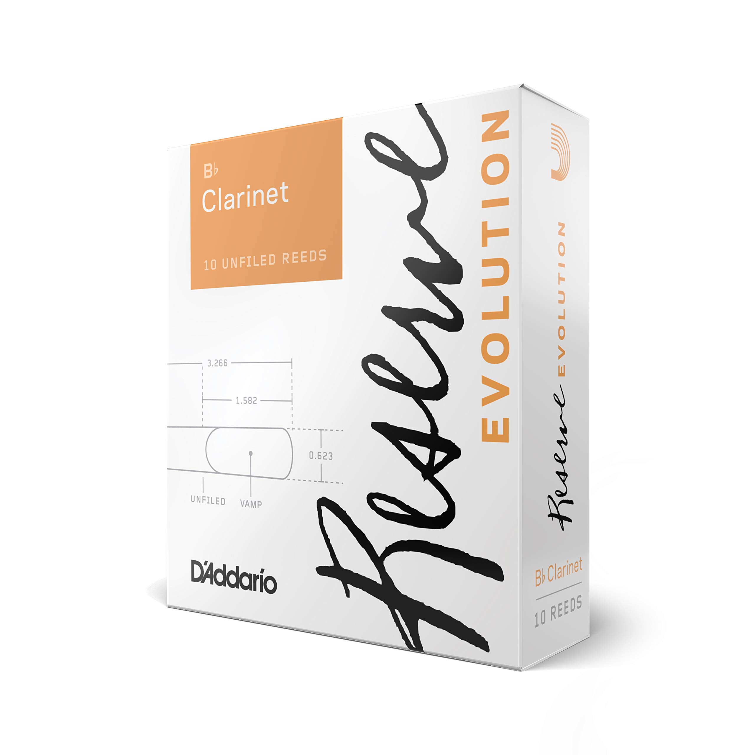 D'Addario, Reserve Evolution, Bb Clarinet Reeds, 5.0, 10-Pack