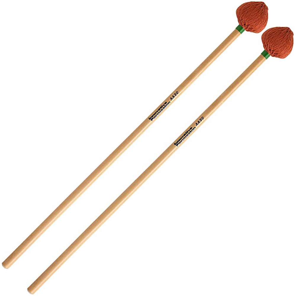 HARD VIBRAPHONE / MARIMBA MALLETS - ORANGE CORD - RATTAN