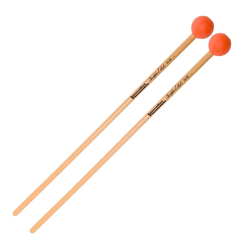 Innovative Percussion Mallets, Xylophone, Medium Dark, 1" Synthetic Top-Weighted, Orange, Rattan
