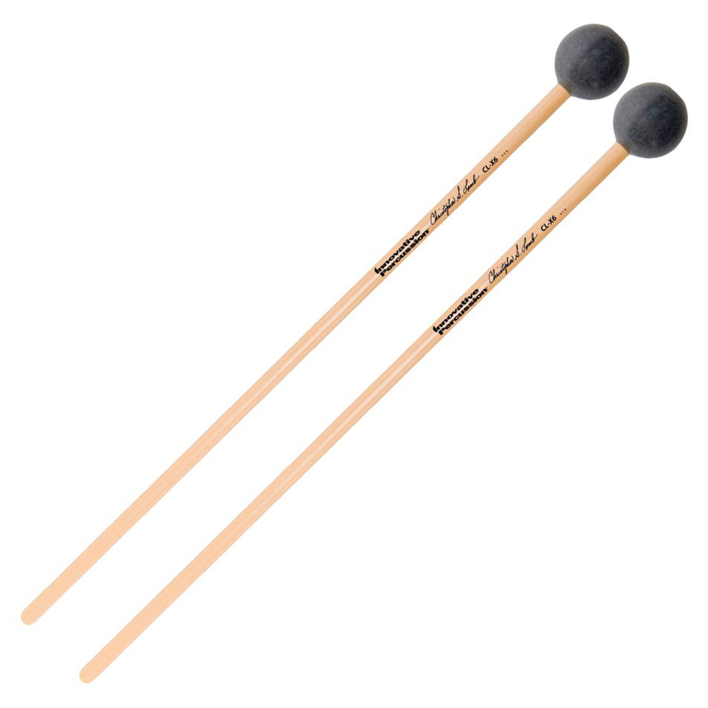 Innovative Percussion Mallets, Xylophone,  Hard Dark, 1-1/8" Nylon Top-Weighted,  Graphite, Rattan