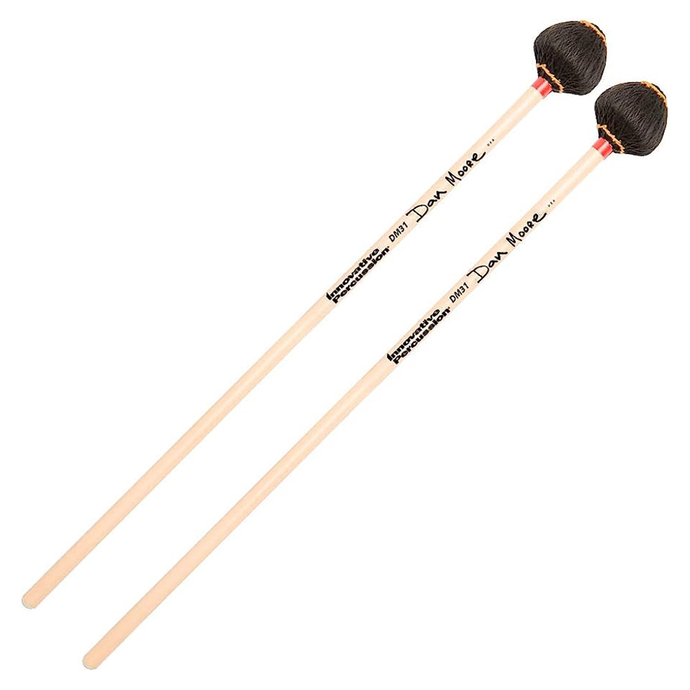 DAN MOORE / HARD VIBRAPHONE MALLETS - BLACK CORD - RATTAN