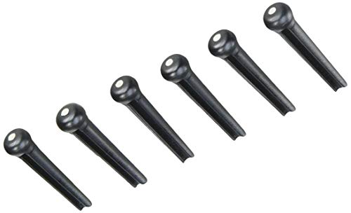Graph Tech TUSQ Traditional Bridge Pins, Black, 2mm White Dot