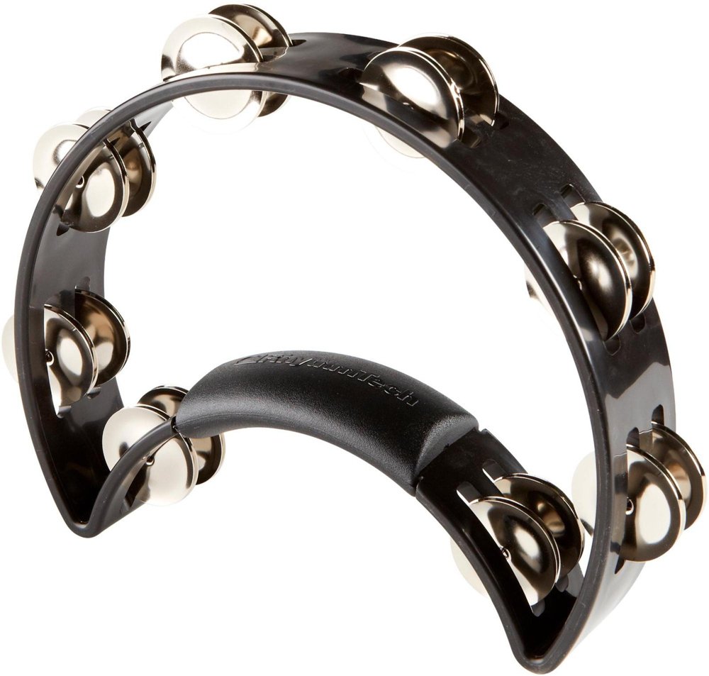 Rhythm Tech Standard Black Tambourine with Double Row Nickel Jingles