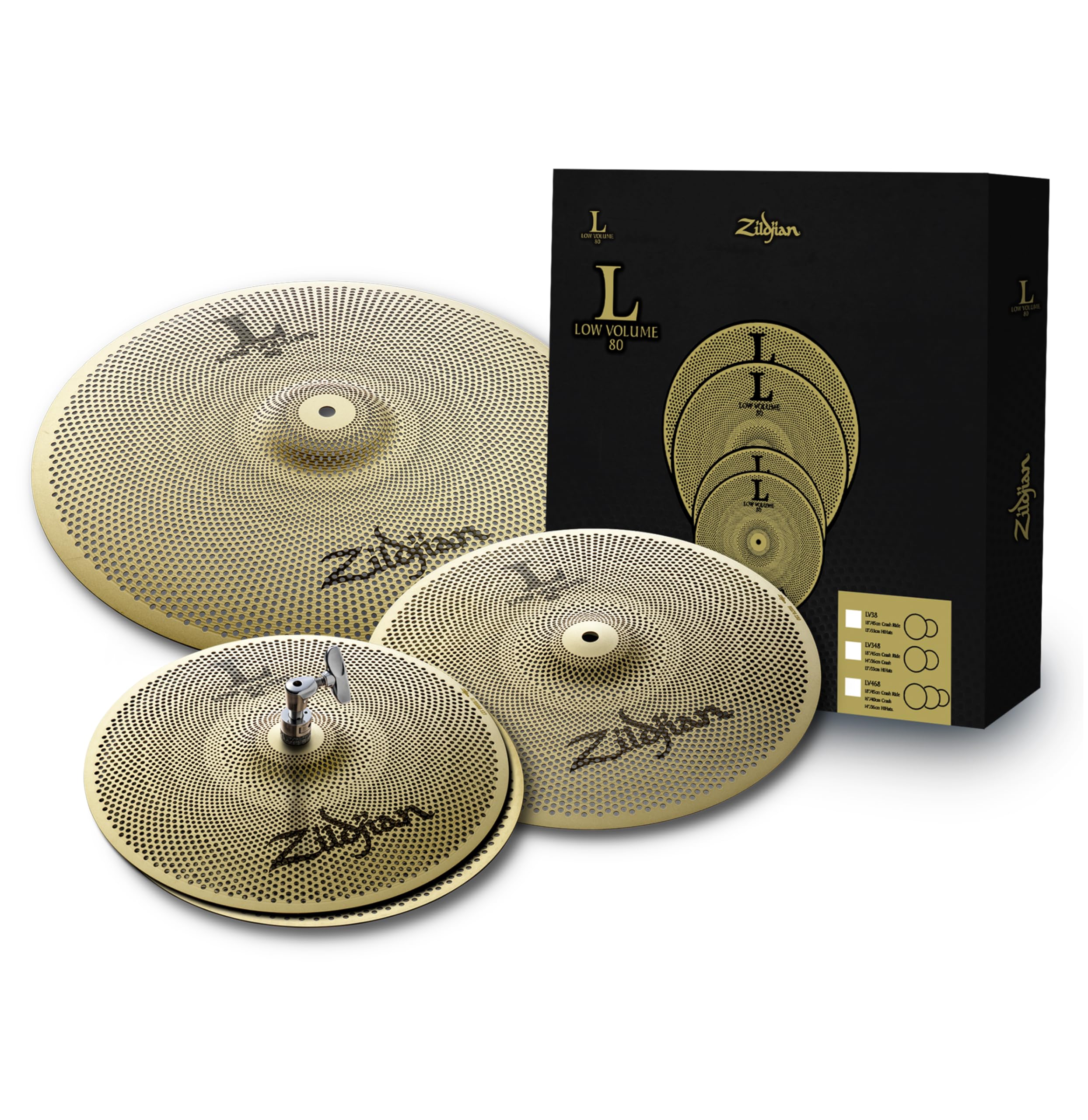 L80 Low Volume Cymbal Pack – 13, 14, 18"