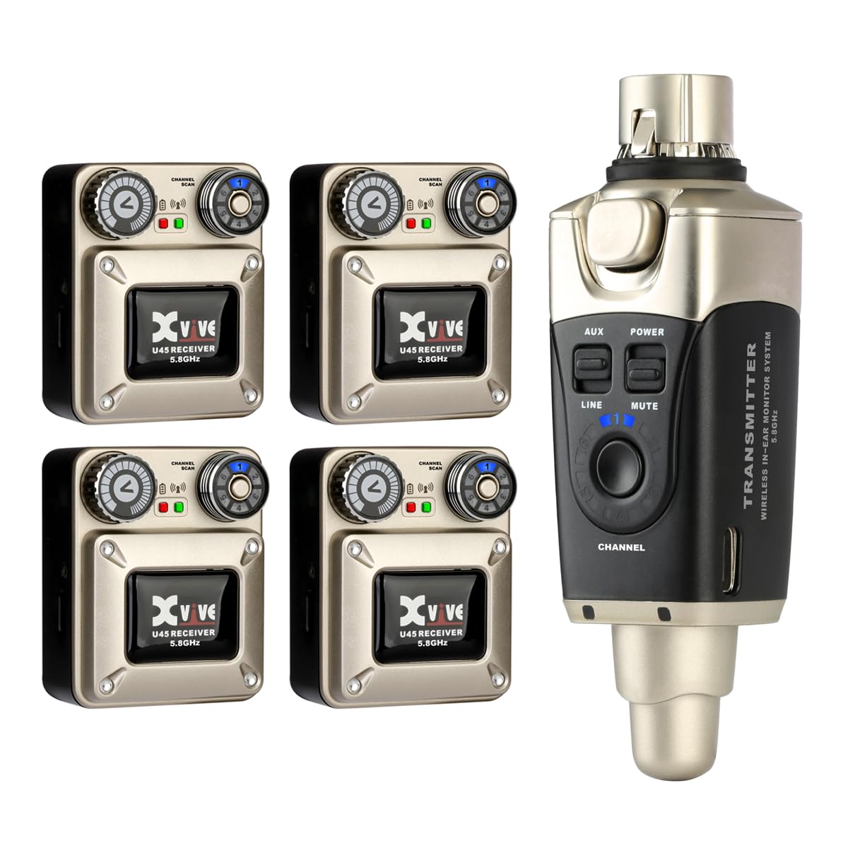 IEM wireless system--One transmitter and four receivers